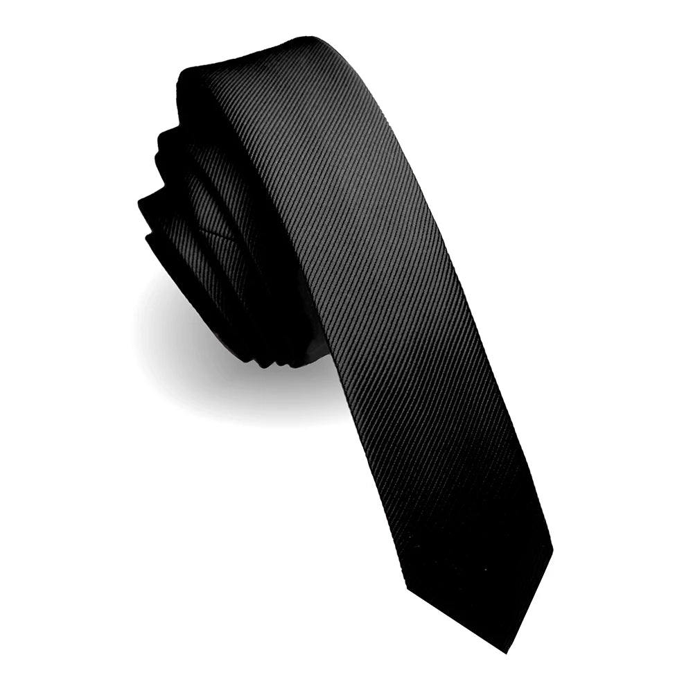 black mens skinny silk tie