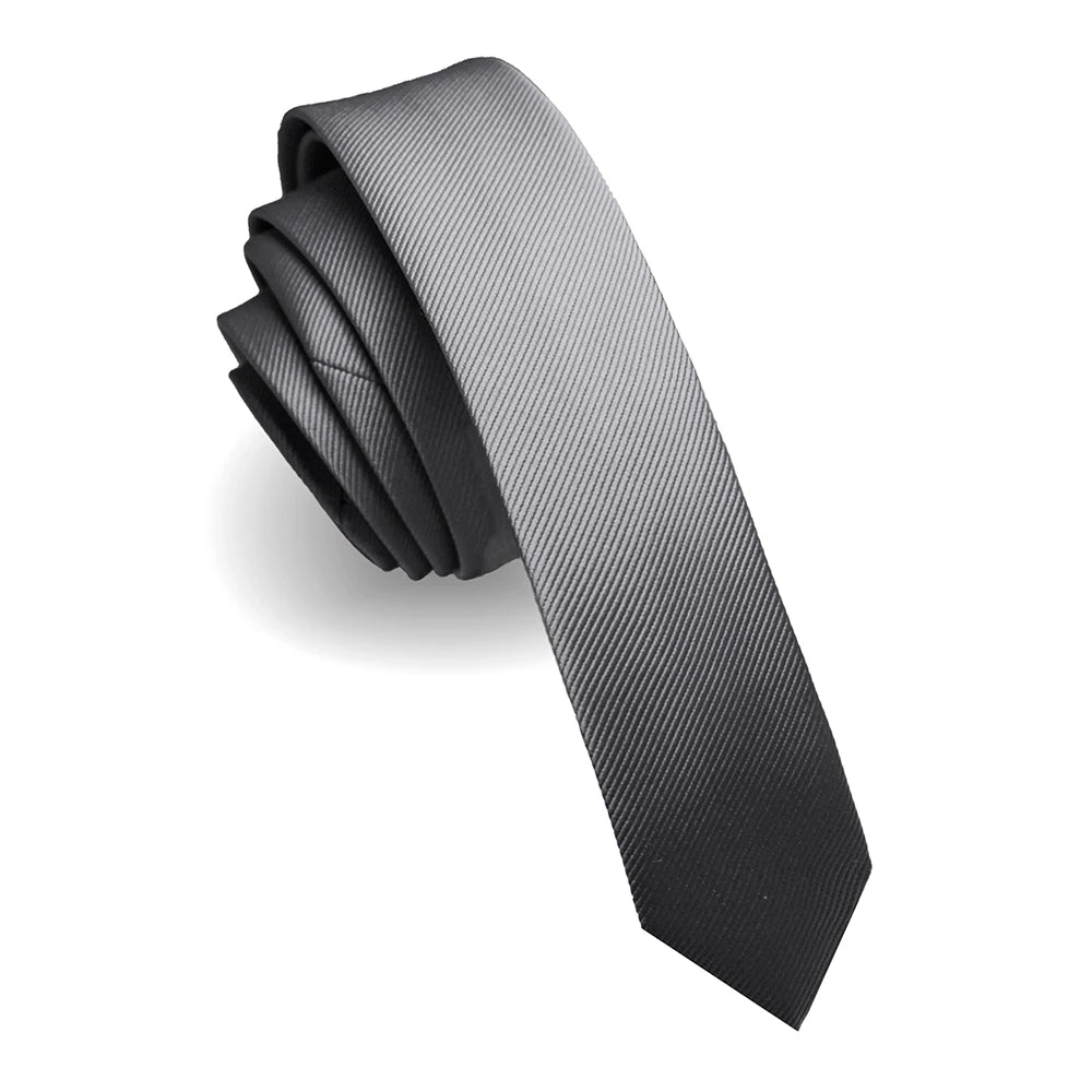 dark grey skinny men's tie