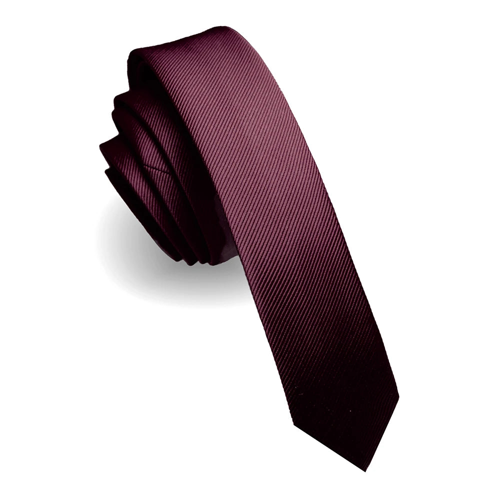 plum colour mens skinny tie