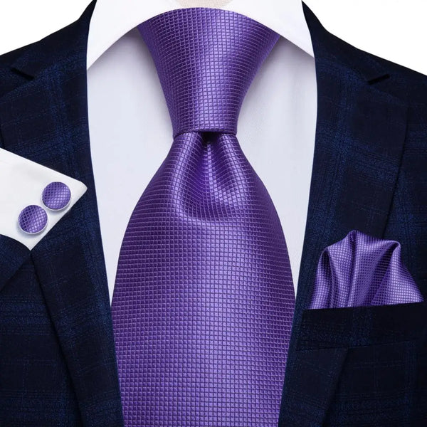 textured ties with matching cuff links and pocket square