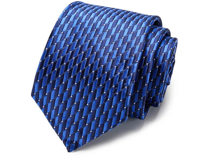Blue Geometric Design Silk Tie