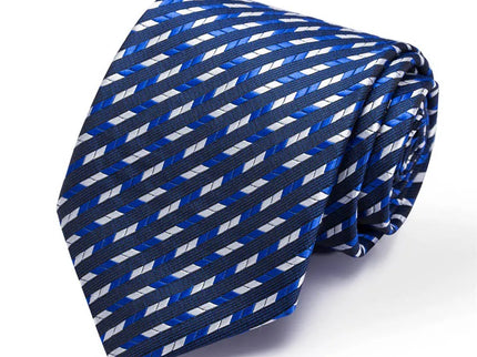 Blue Striped Design Silk Tie