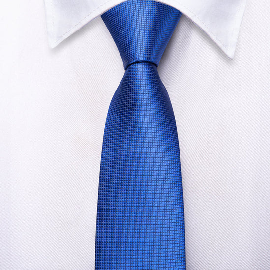 Boys Royal Blue Silk Tie with matching pocket square