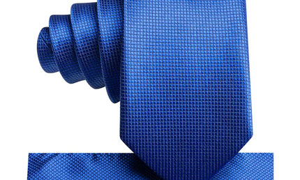 Boys Royal Blue Silk Tie with matching pocket square
