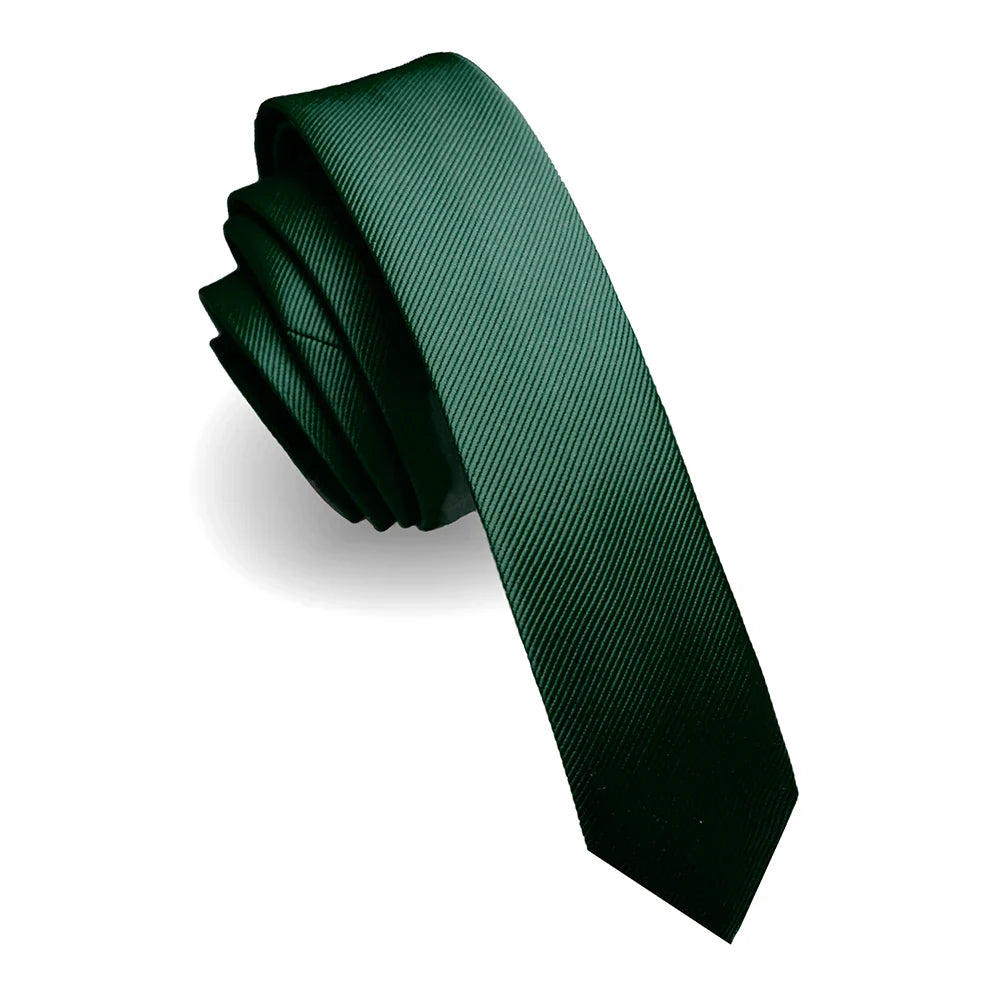 green mens skinny silk tie