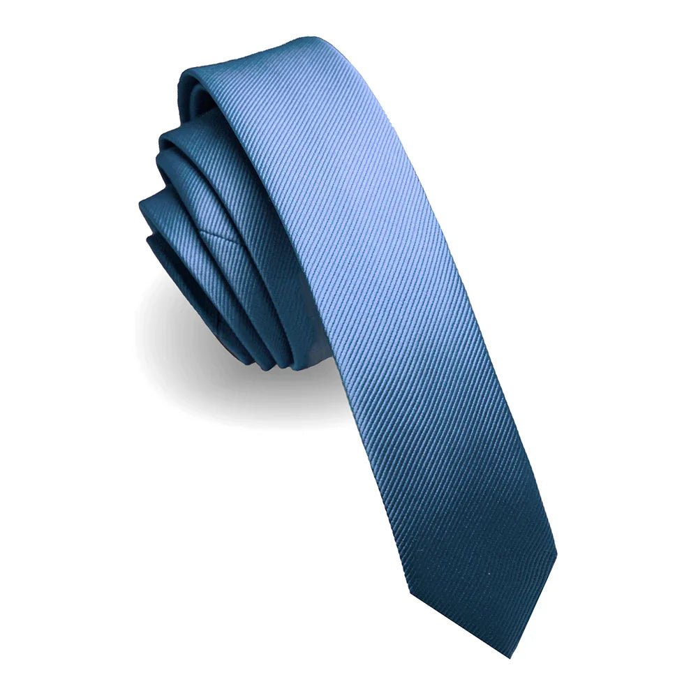 light blue mens skinny silk tie