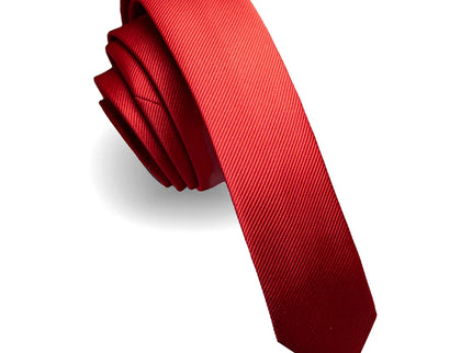 red mens skinny silk tie